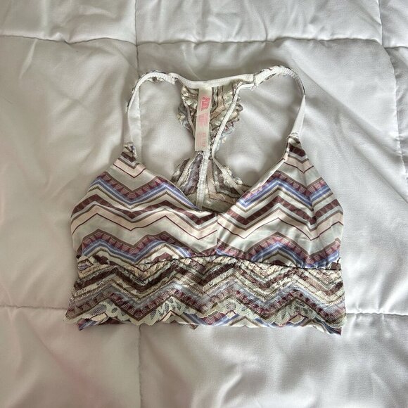 Victoria Secret VS Pink Bra Bralette Womens XS Racerback Pullover Lace - Picture 1 of 5